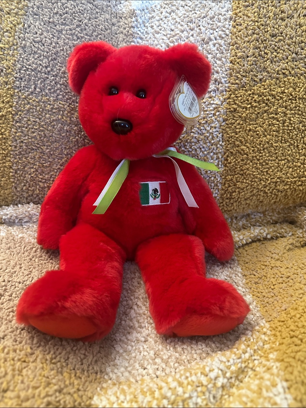 Ty Red Plush buddy bear 15  OSIO retired released 1999